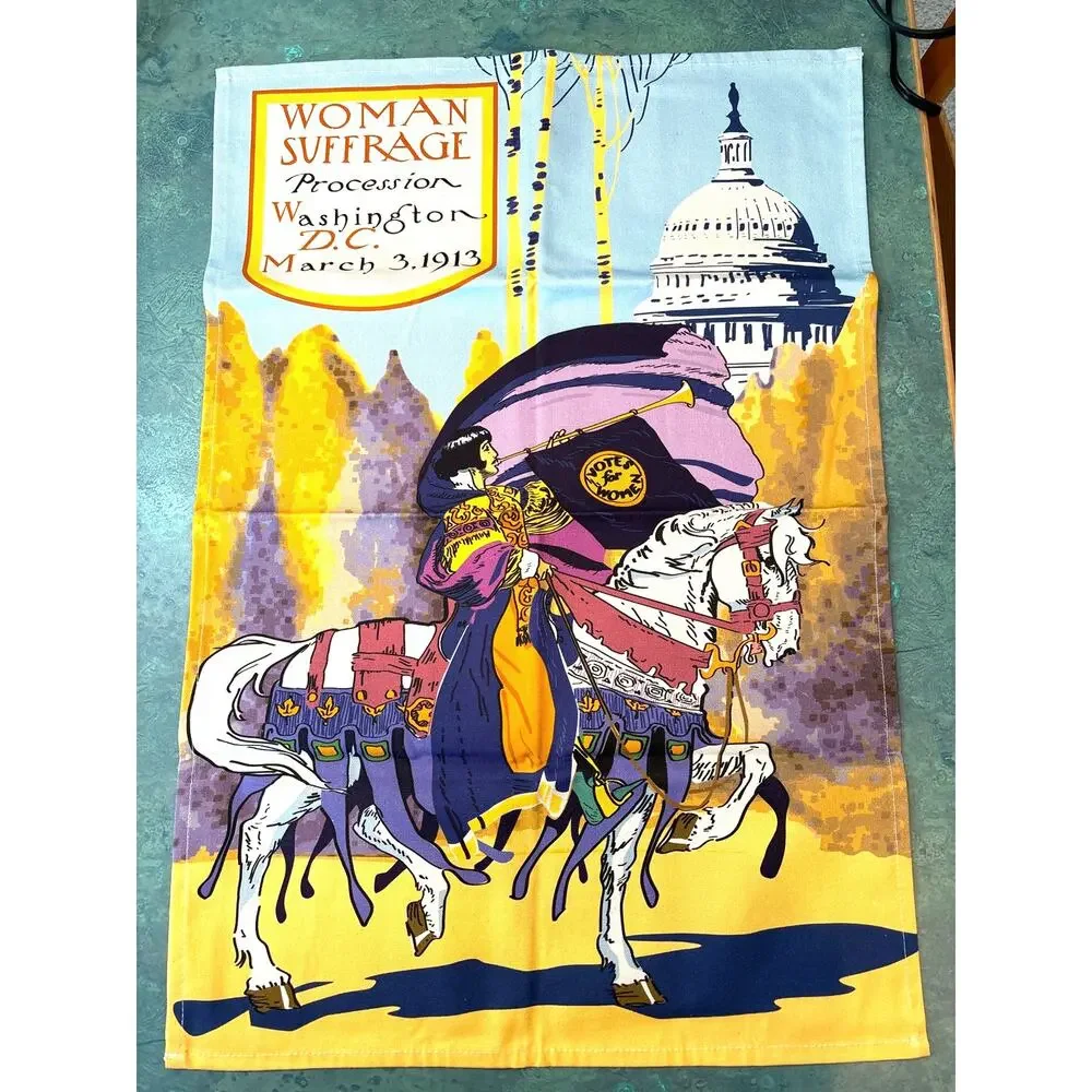 Woman suffrage kitchen tea towel 100% Organic cotton 18